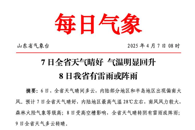 大风！雷雨！阵雨！山东最新天气预报