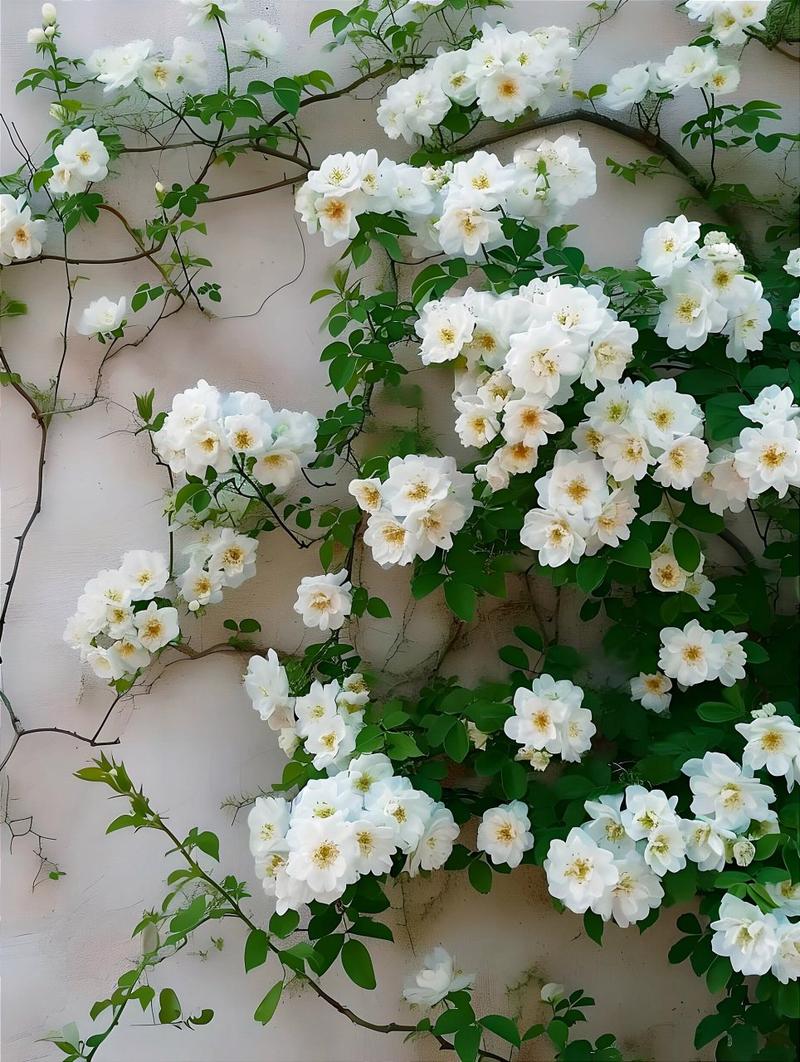 趵突泉景区满墙的白花是“白蔷薇”原来是木香花开了